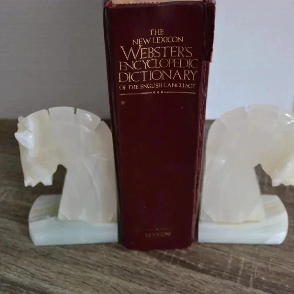 Vtg  Onyx Horse Head Book Ends - Picture 4 of 9
